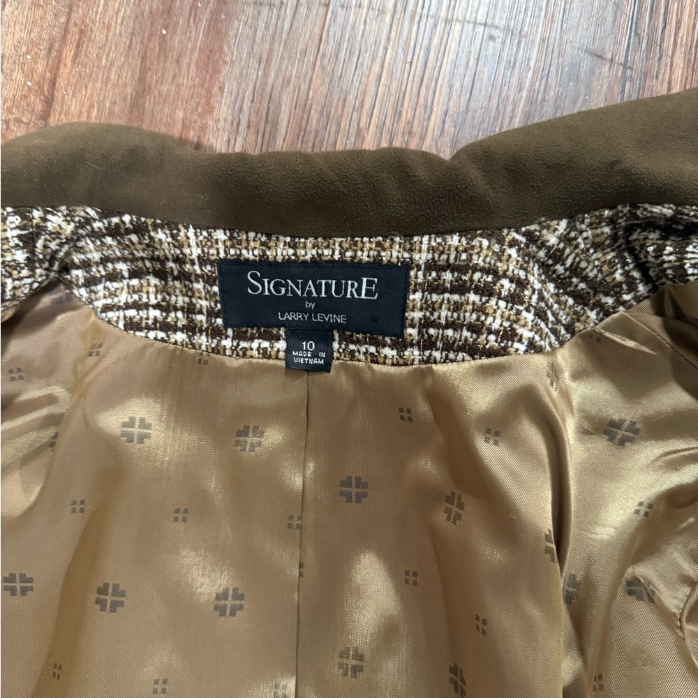 Larry Levine Brown Houndstooth Blazer - Picture 2 of 7